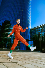 fashionable model in motion