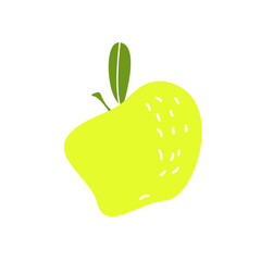 colored doodle apple icon, graphics on a white background