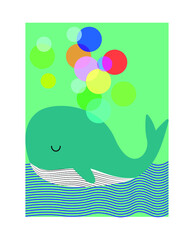 Blue whale icon logo symbol vector illustration.