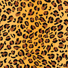 Leopard skin seamless pattern. Jaguar, cheetah texture. Bright abstract wild cat animal background. Vector