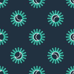 Line Eclipse of the sun icon isolated seamless pattern on black background. Total sonar eclipse. Vector