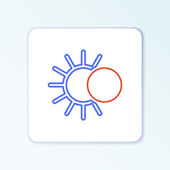 Line Eclipse of the sun icon isolated on white background. Total sonar eclipse. Colorful outline concept. Vector