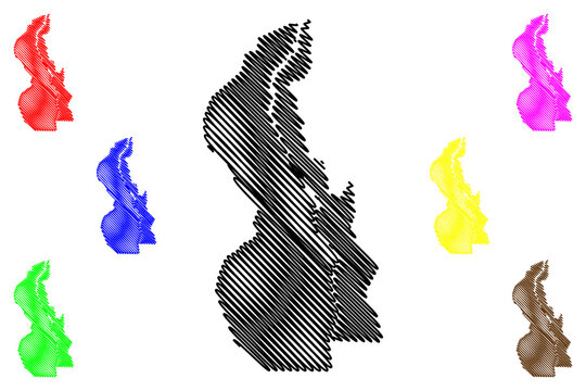 White Nile state (Republic of the Sudan, North Sudan) map vector illustration, scribble sketch White Nile map