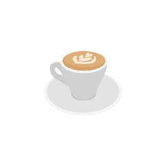 Coffee cup. Cappuccino. Flat style. Isolated. Vector