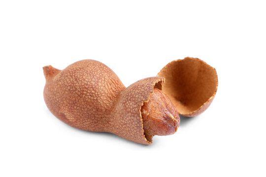 Delicious ripe tamarind on white background. Exotic fruit