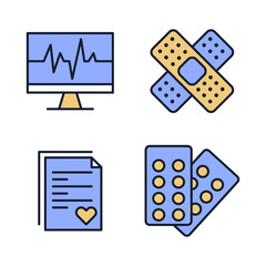 Set of Medicine and Health icon. Medical Assistance pack symbol template for graphic and web design collection logo vector illustration