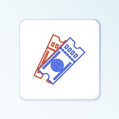 Line Basketball game ticket icon isolated on white background. Colorful outline concept. Vector