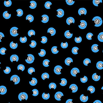 Line Basketball game video icon isolated seamless pattern on black background. Vector
