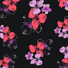 Cute Floral pattern. Vintage seamless background pattern