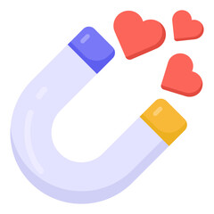 
A love attraction icon in flat vector 

