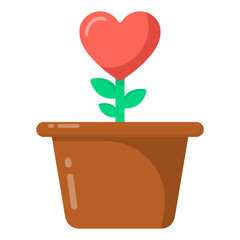 
Heart plant, flat design vector 

