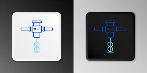 Fototapeta premium Line Construction jackhammer icon isolated on grey background. Colorful outline concept. Vector