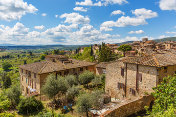 Fototapeta na wymiar View of an idyllic village in Tuscany, Italy