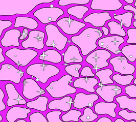 Swimming pool with ripples. Illustration in a nostalgic mood in the style of sitipop pop art.