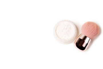 Makeup rice powder with a brush