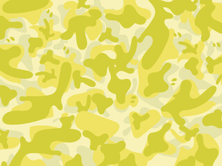 Fototapeta na wymiar yellow camouflage seamless pattern. army texture in yellow color. woodland concept