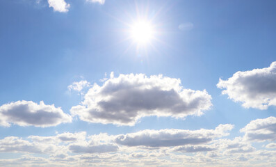Picturesque view of beautiful blue sky with clouds