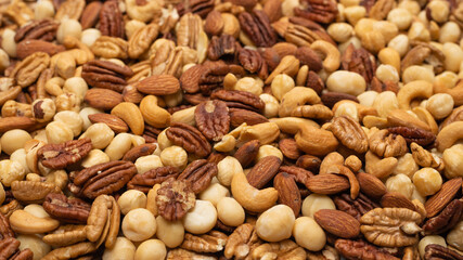 Mix of nuts as a background.
