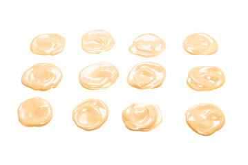Mushroom sauce splashes isolated on white background.