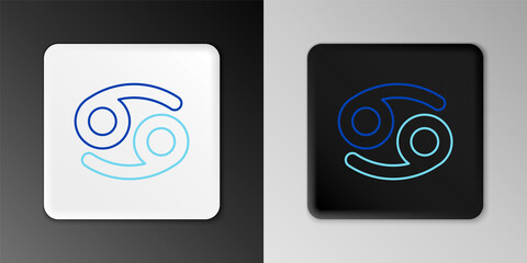 Line Cancer zodiac sign icon isolated on grey background. Astrological horoscope collection. Colorful outline concept. Vector