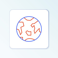 Line Planet Earth icon isolated on white background. Colorful outline concept. Vector