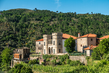 Fototapeta na wymiar The Castle of Sistelo in Sistelo and its surroundinng landscape, Arcos de Valdevez, Portugal.