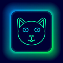 Glowing neon line Pet icon isolated on black background. Colorful outline concept. Vector