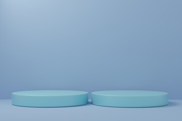 products display 3d background podium scene with shape geometric platform. Stage showcase on pedestal display blue studio background 3d rendering with podium. display to show cosmetic products