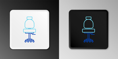 Line Office chair icon isolated on grey background. Colorful outline concept. Vector