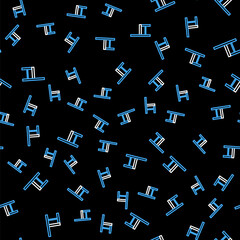 Fototapeta na wymiar Line Chair icon isolated seamless pattern on black background. Vector