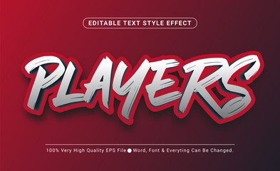 3d gaming players Text Style Effect, Editable Text Effect
