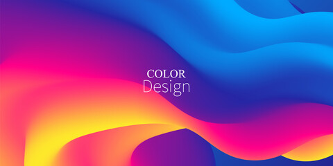 Fluid Flow. Rainbow Background. Summer Poster.