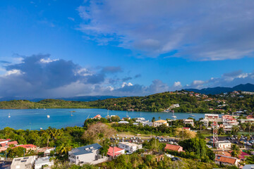 Fototapeta na wymiar Les Trois-Ilets, Martinique, FWI - Aerial view of La Pointe du Bout