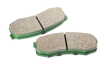New brake pads on white background isolated object