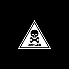 Death warning sign isolated on dark background