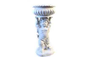 Isolated photo of a gypsum angel close up