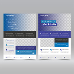 Healthcare and medical flyer template 