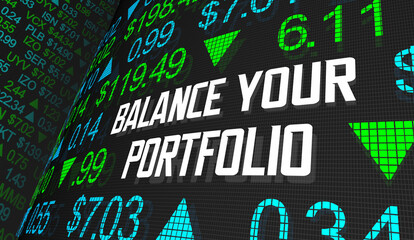 Balance Your Porfolio Diversify Investments Stock Market Asset Holdings 3d Illustration