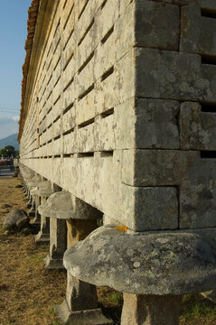 A typical horreo, a stone traditional granary building in northern Spain