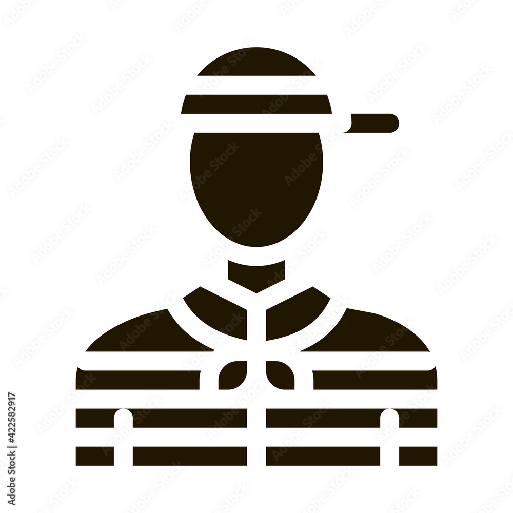 Sticker Gondolier Human Icon Vector Glyph Illustration