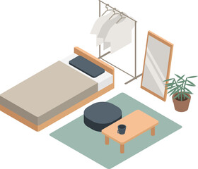 インテリアイラスト素材 アイソメ