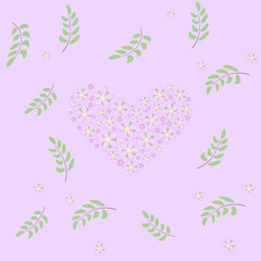 delicate pattern with a heart made of flowers