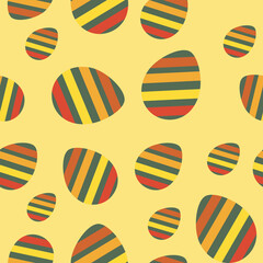 Easter eggs vector seamless pattern, spring vector background, colorful egg pattern. Illustration for textiles, background, wallpaper