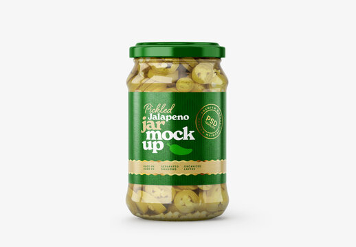 Pickled Jalapenos Jar Mockup