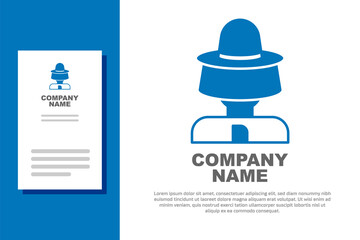 Blue Beekeeper with protect hat icon isolated on white background. Special protective uniform. Logo design template element. Vector
