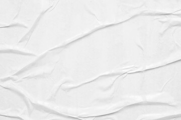 Blank white crumpled and creased paper poster texture background