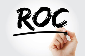 ROC - Registration Of Company acronym with marker, concept background