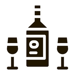 Wine Bottle Icon Vector Glyph Illustration