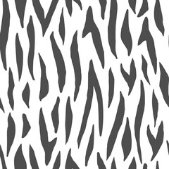 Seamless pattern tiger black color on white background.