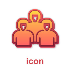 Gold Team of baseball players icon isolated on white background. Vector